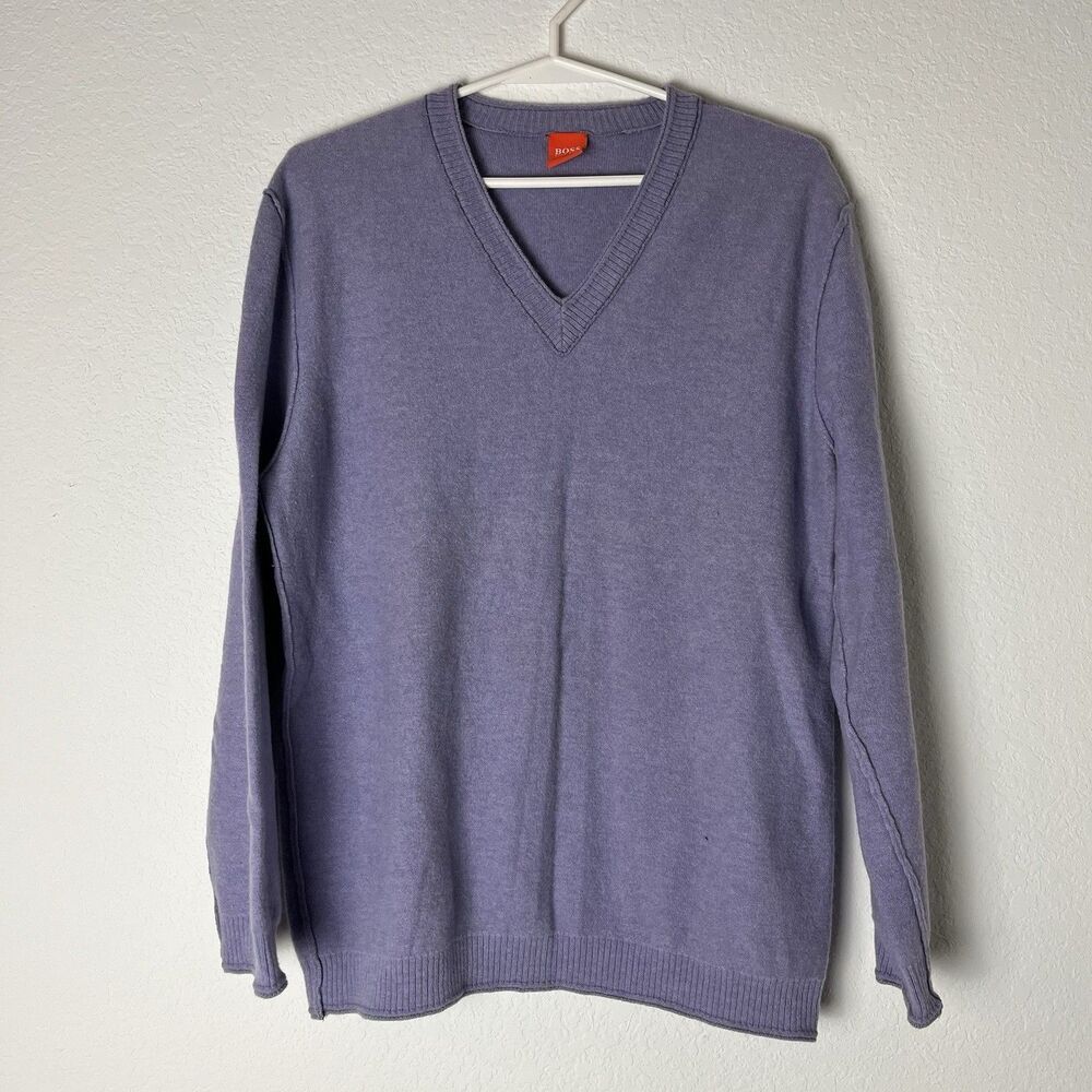 Boss Hugo Boss Virgin Wool Purple V Neck Sweater Medium Men’s​‎